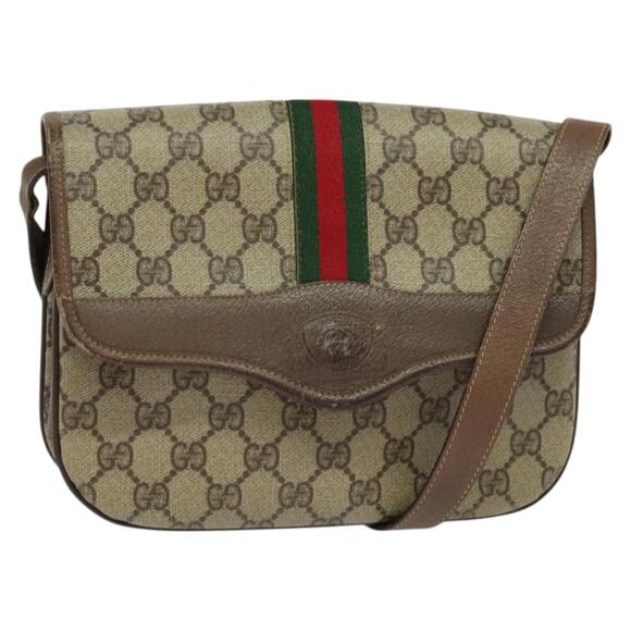 GUCCI GG Supreme Web Sherry Line Bag Pvc Beige 001 113 6862 001 113 6862 - Picture 1 of 16